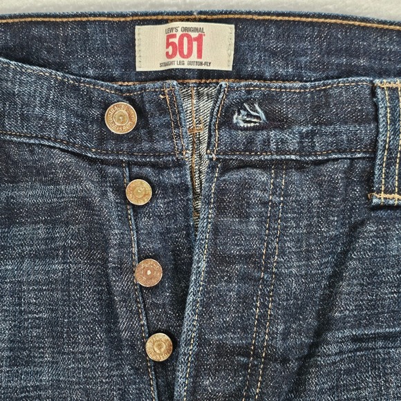 Levi's Other - Levis 501 Mens Straight Leg Jeans Dark Wash Indigo Button Fly 36x34 Denim NWOT